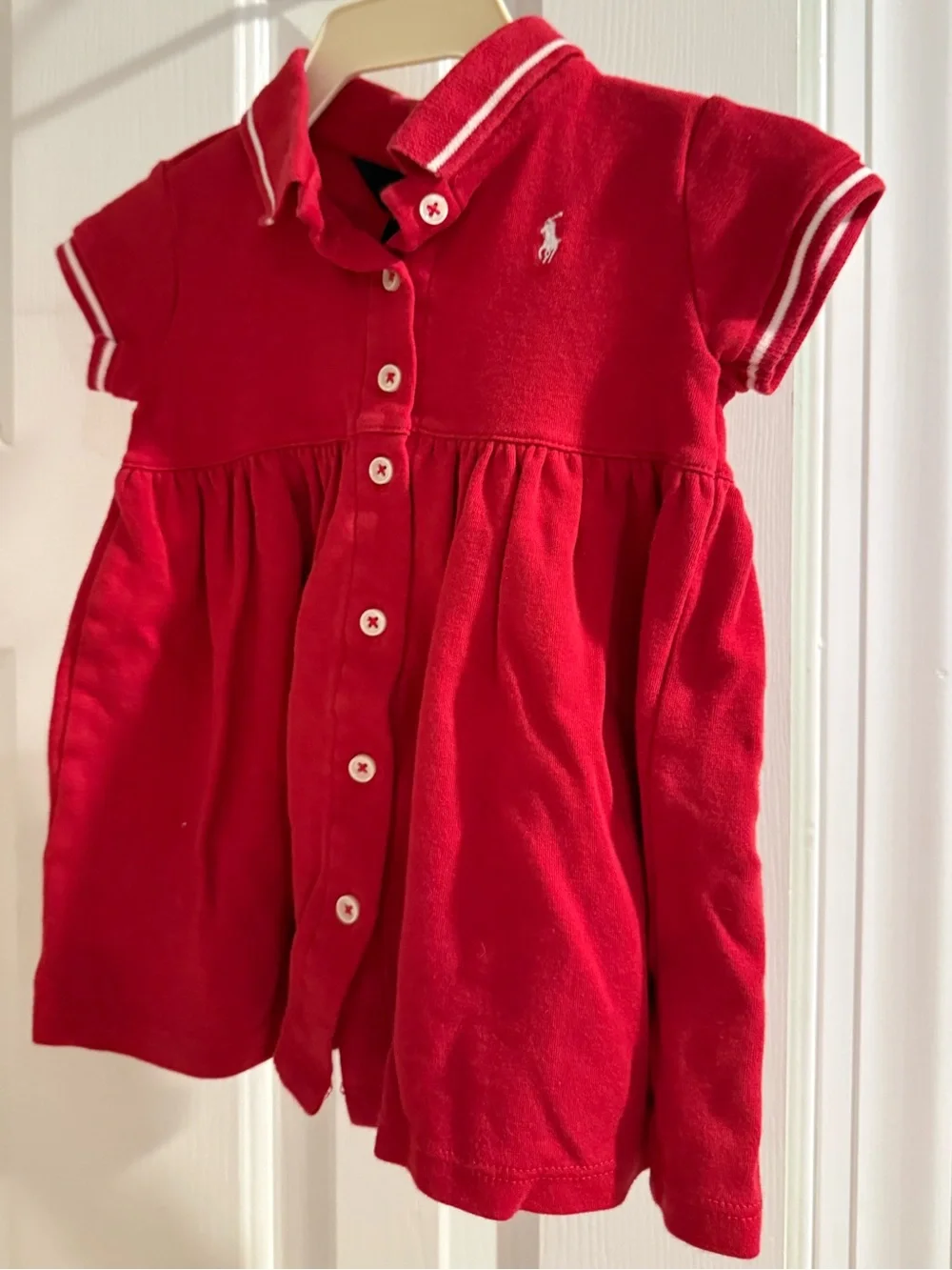 Ralph Lauren Red Polo Button-Front Girls' Dress